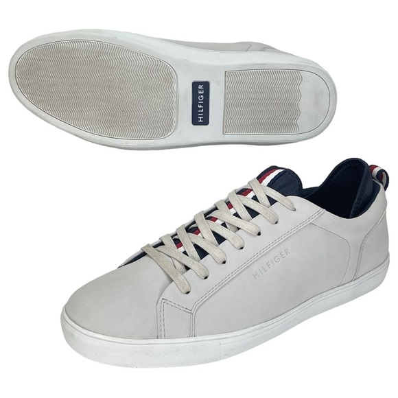 Tommy Hilfiger McNeil Cream Faux Leather Mens Sneakers 12M - Picture 16 of 16